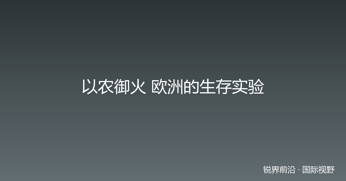 以农御火 欧洲的生存实验