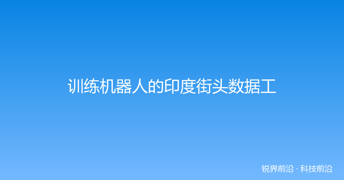 训练机器人的印度街头数据工